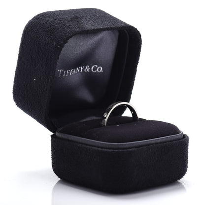 Tiffany Platinum Diamond Logo Band Ring 52 6 5 of 5