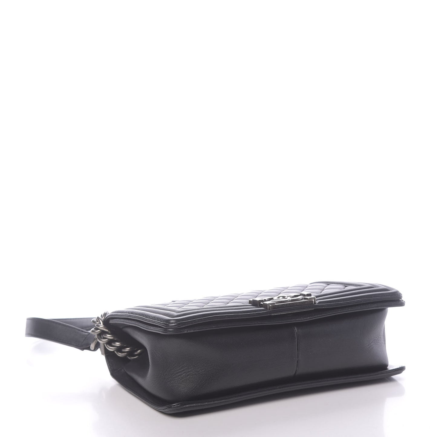 Lambskin Quilted Medium Boy Flap Black
