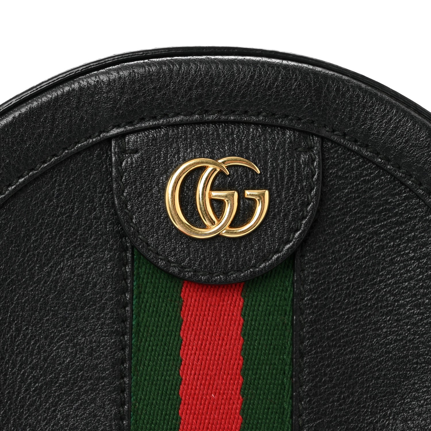 Gucci Grained Calfskin Web Mini Ophidia Round Shoulder Bag Black 11 of 12