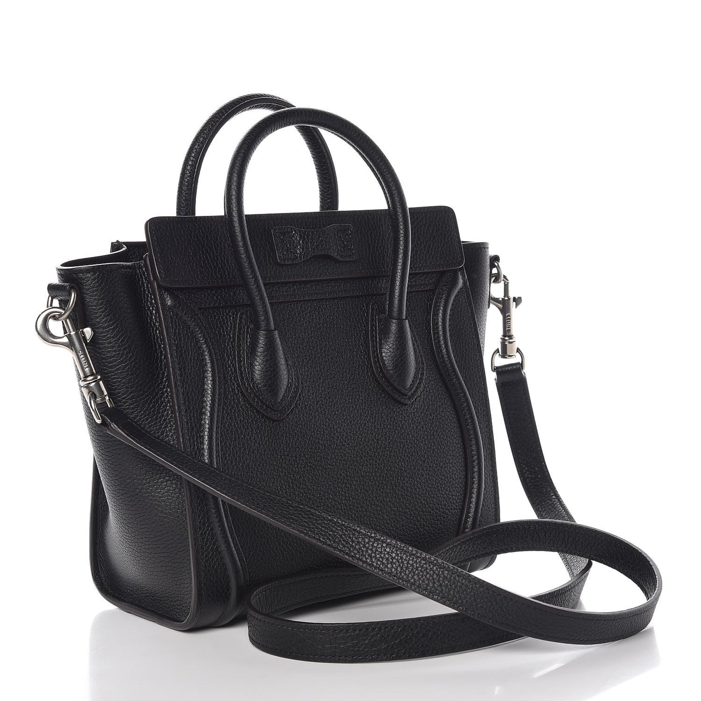 Drummed Calfskin Nano Luggage Black