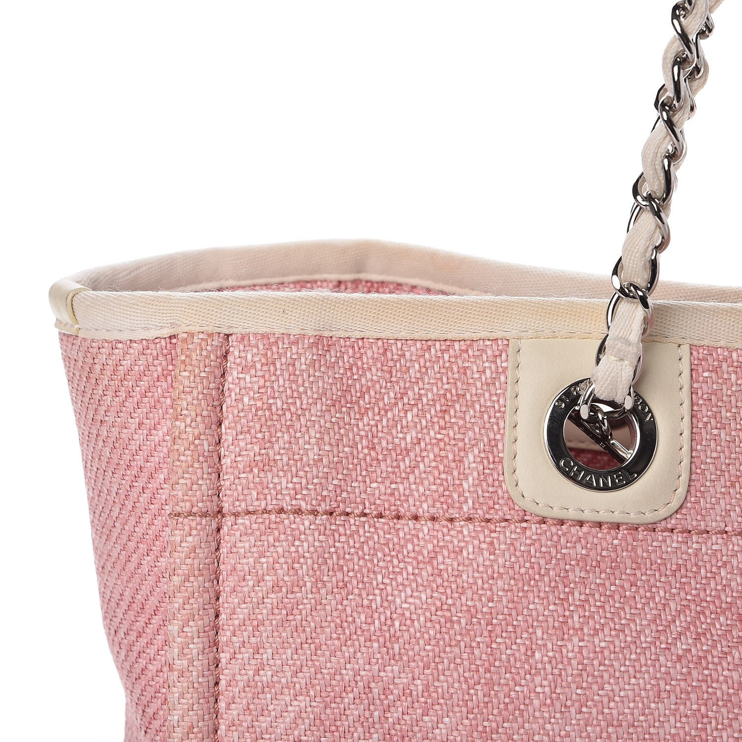 Chanel Canvas Small Deauville Tote Pink 8 of 15