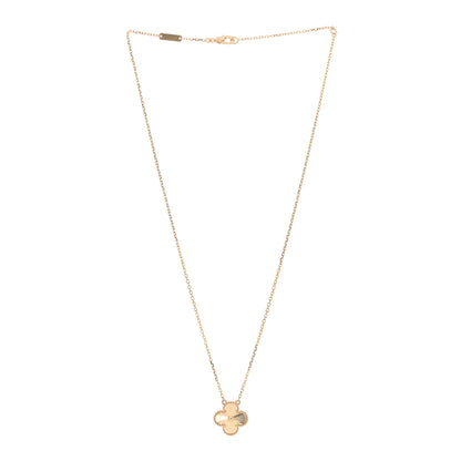 Van Cleef & Arpels 18K Yellow Gold Guilloche Vintage Alhambra Pendant Necklace 3 of 6