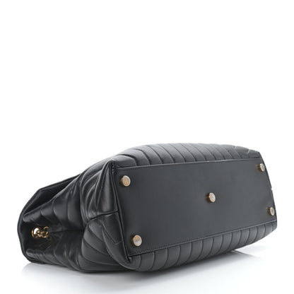 Saint Laurent Calfskin Y Quilted Monogram Large Loulou Chain Satchel Black 4 of 17