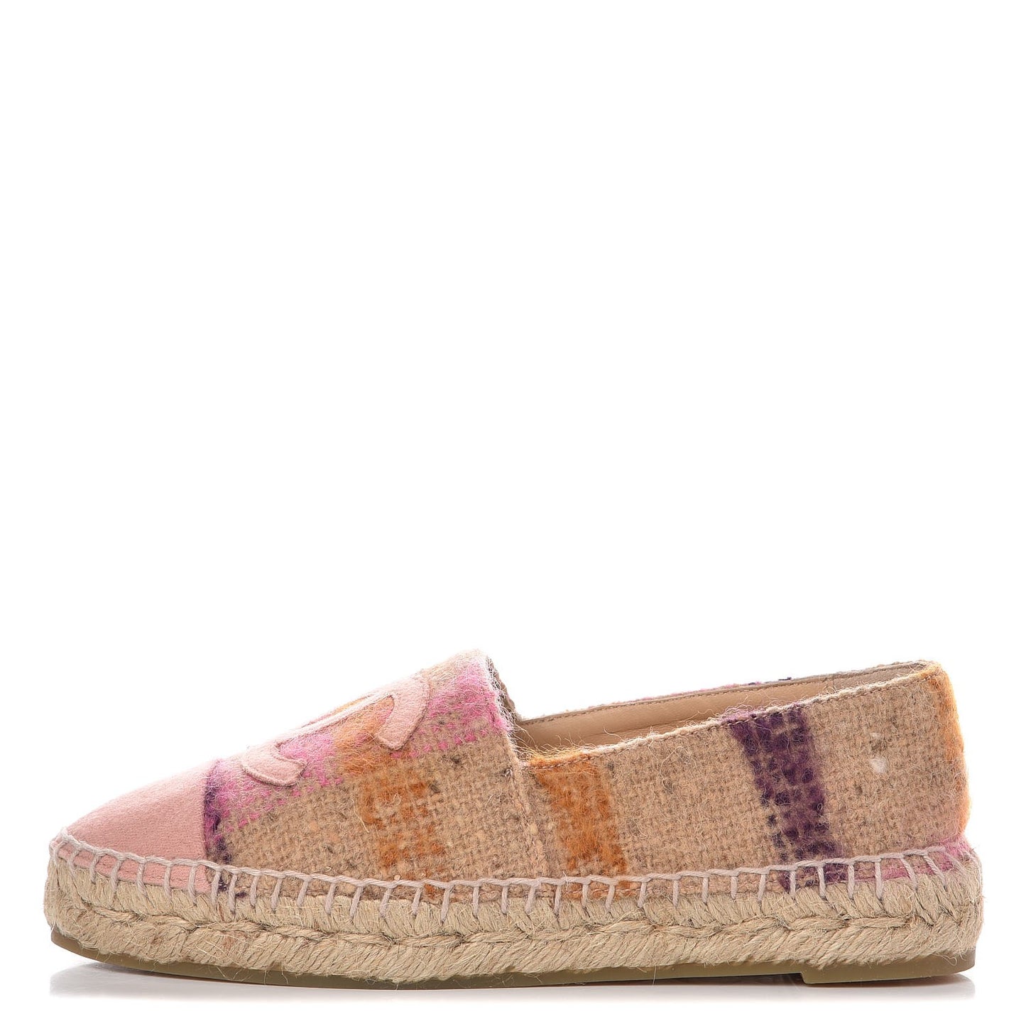 Tweed CC Espadrilles 35 Beige Pink Peach