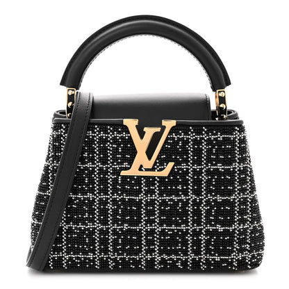 Louis Vuitton Bead Satin Embroidered Mini Capucines Black 1 of 9