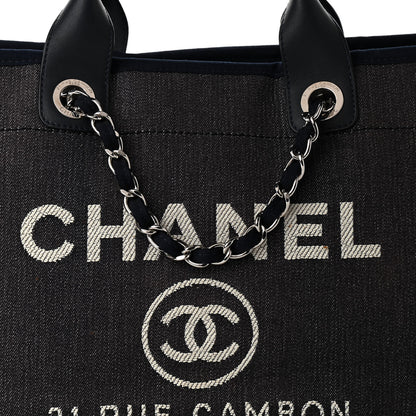 Chanel Denim Medium Deauville Tote Dark Blue 8 of 11