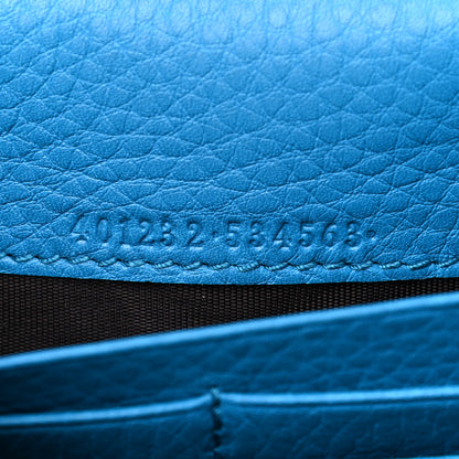Gucci Calfskin GG Marmont Chain Wallet Blue 7 of 9