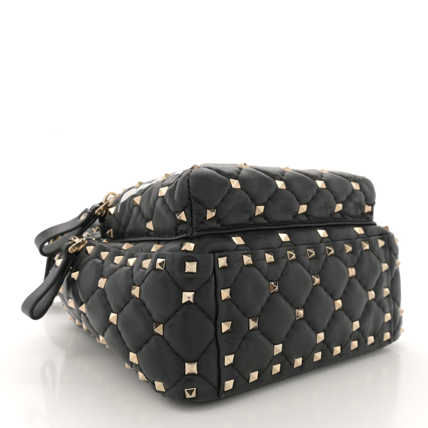 Valentino Garavani Lambskin VLTN Print Quilted Mini Rockstud Spike Backpack Black 4 of 11