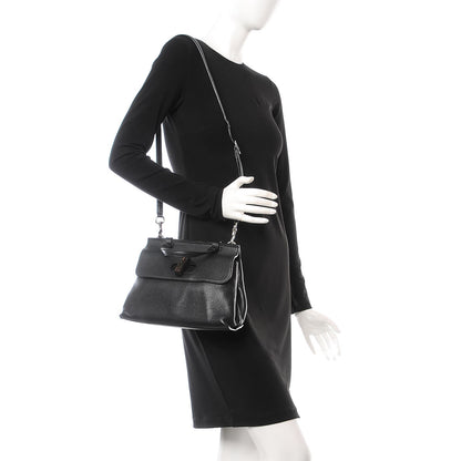 Gucci Cellarius Calfskin Small Bamboo Daily Top Handle Bag Black 2 of 7