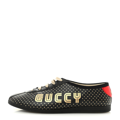 Gucci X SEGA Calfskin GUCCY Stars Mens Falacer Sneakers 12 Black 1 of 13
