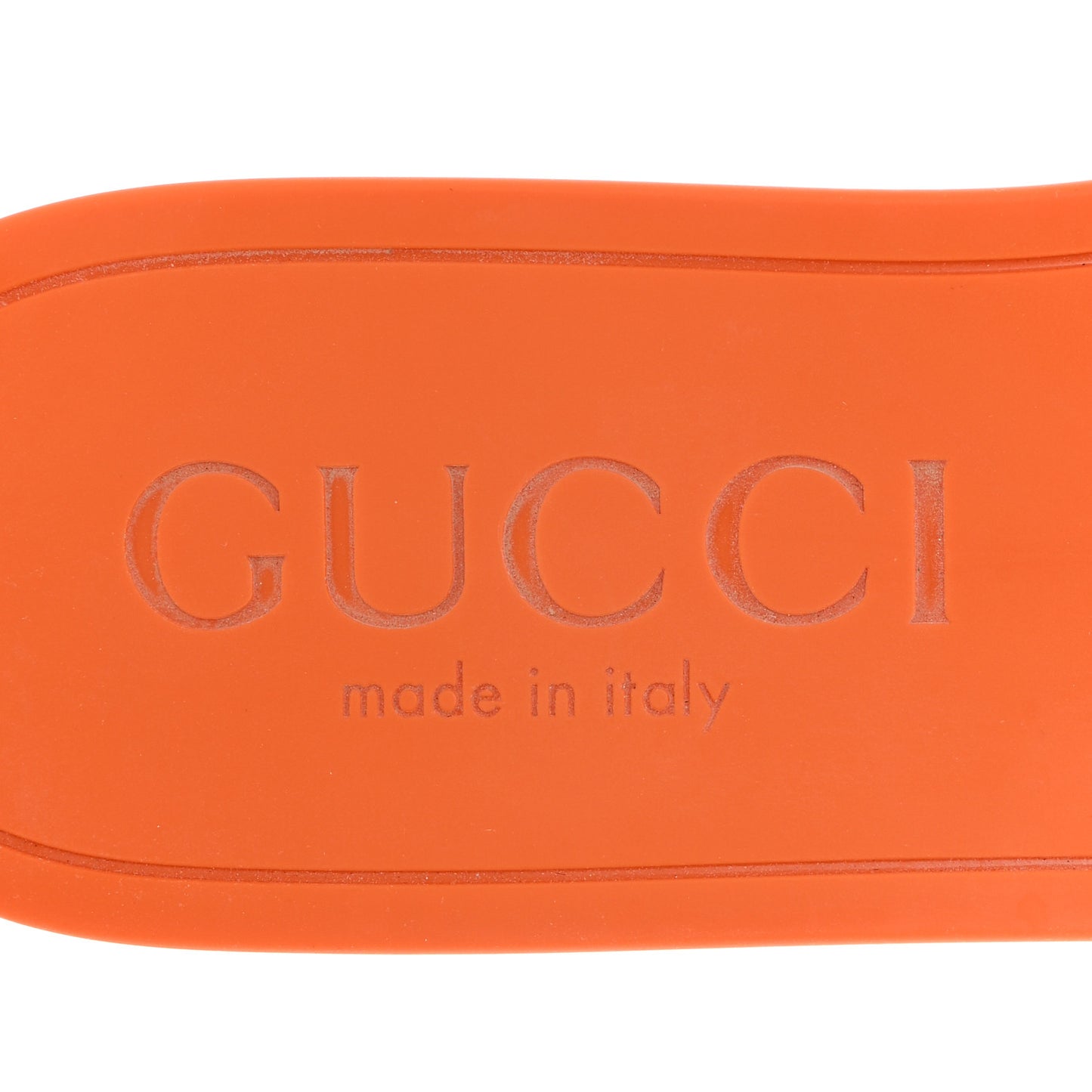 Rubber Interlocking G Womens Slide Sandals 38 Persimmon Orange