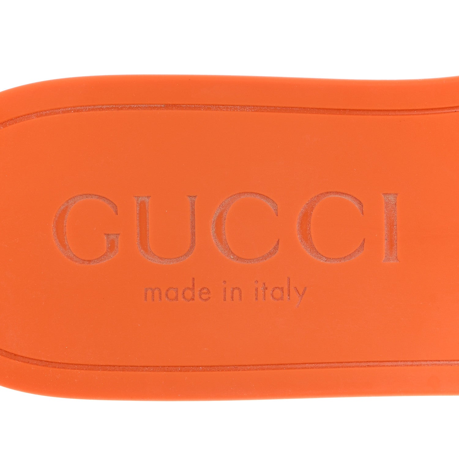 Gucci Rubber Interlocking G Womens Slide Sandals 38 Persimmon Orange 8 of 10