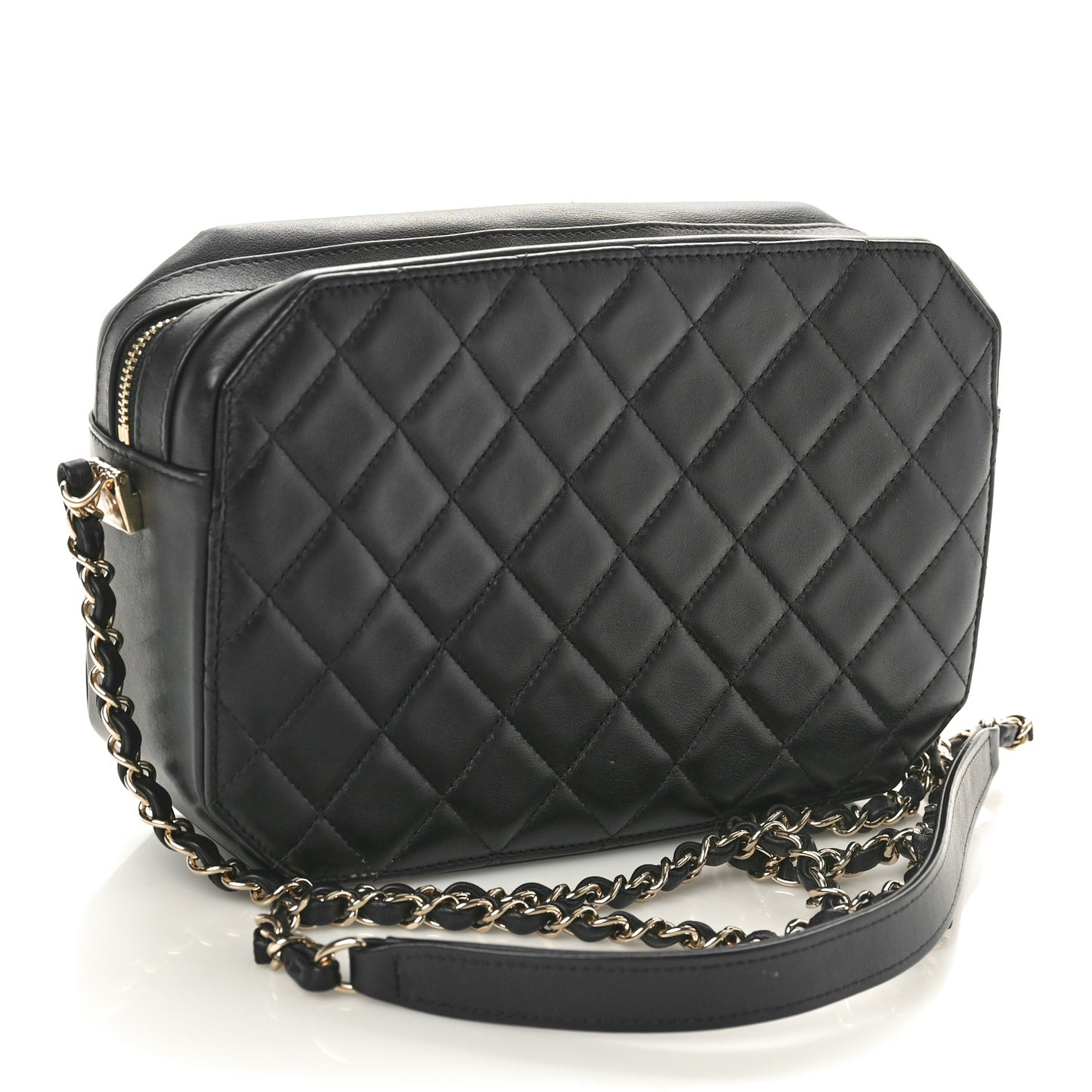 Lambskin CC Small Octagon Camera Case Black