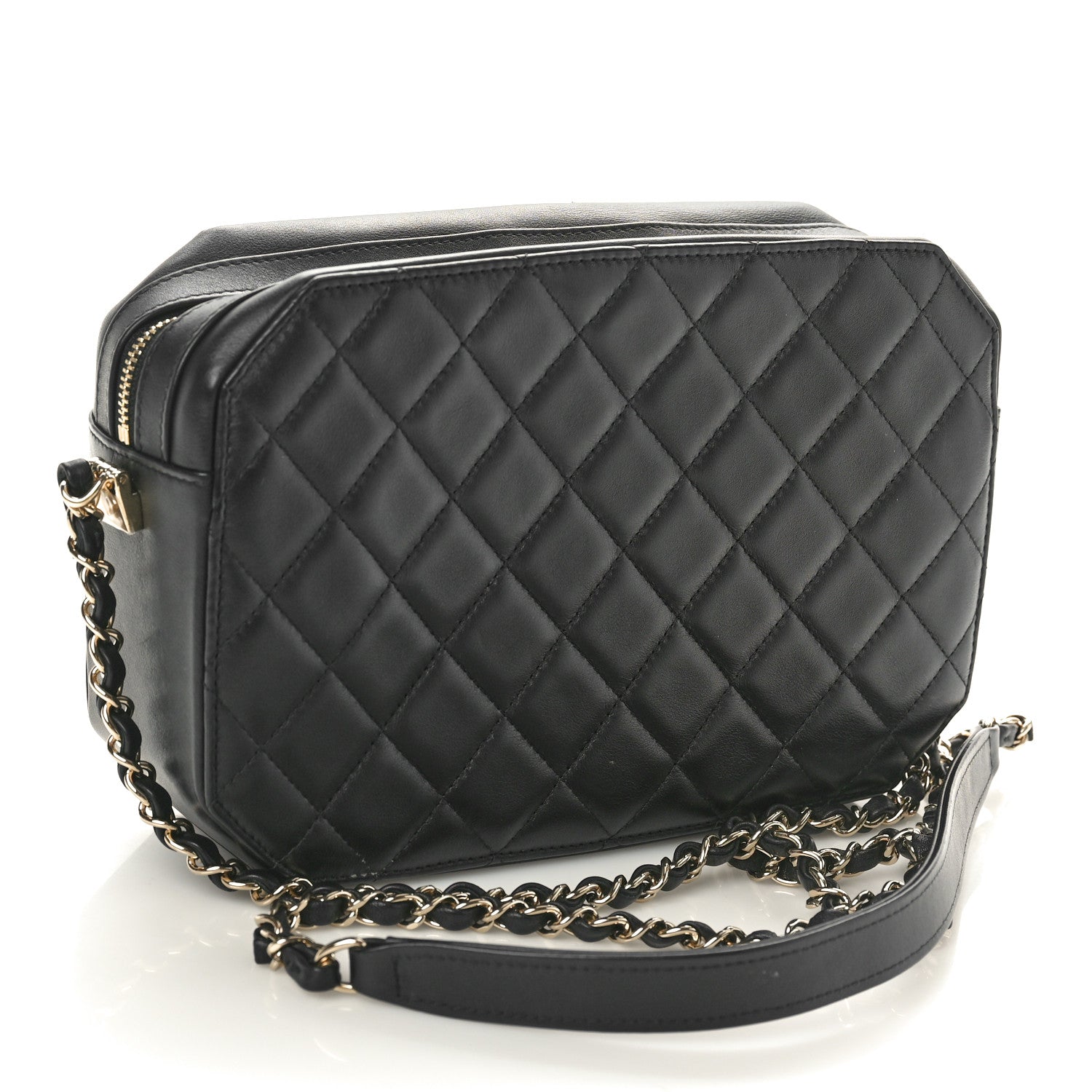 Chanel Lambskin CC Small Octagon Camera Case Black 3 of 10