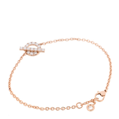 Hermes 18K Rose Gold Diamond Finesse Bracelet LG 2 of 4