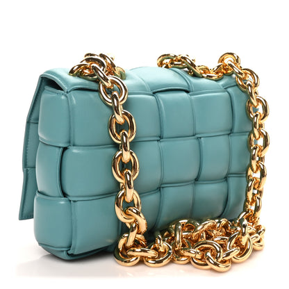 Bottega Veneta Lambskin Maxi Intrecciato Padded Chain Cassette Crossbody Bag Linoleum 2 of 8