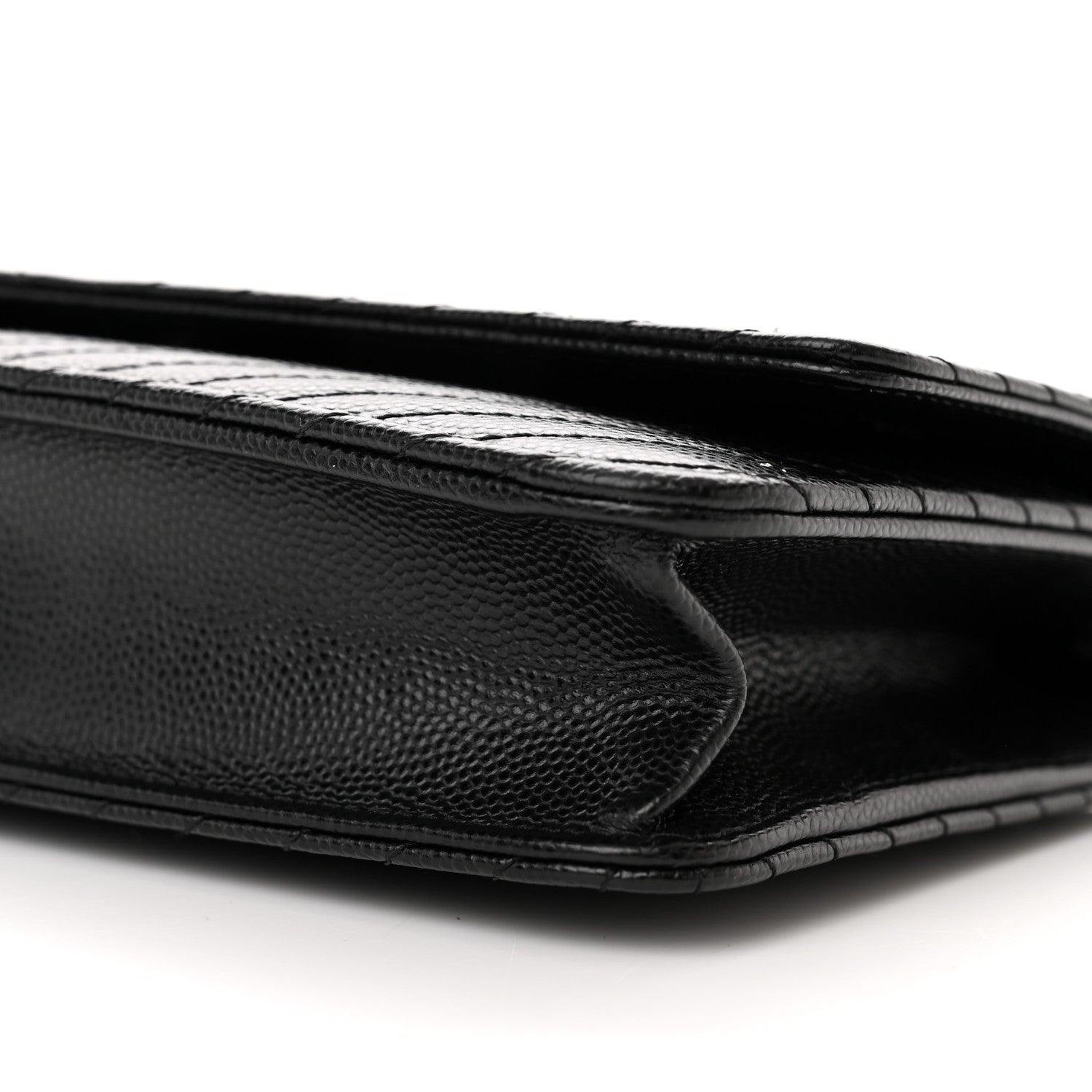 Chanel Caviar Chevron Quilted Wallet On Chain WOC Black 11 of 13