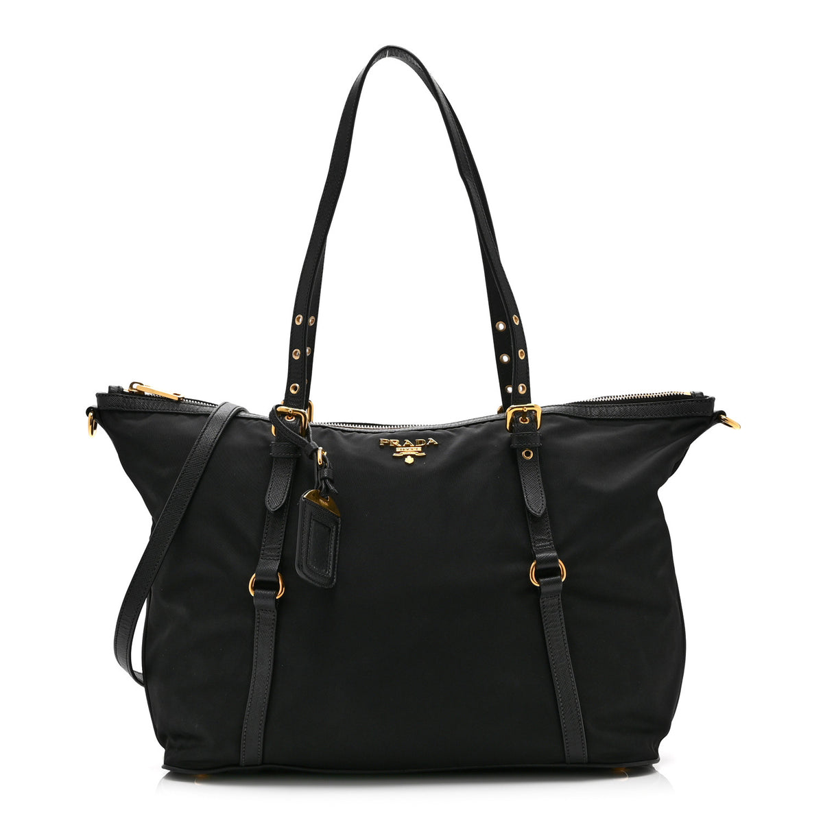 Prada Tessuto Nylon Soft Calf Tote Black 1 of 10