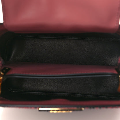 Prada Snakeskin Micro Matinee Tote Burgundy 5 of 8