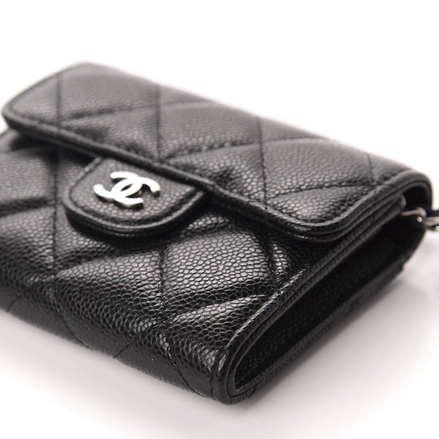 Chanel Caviar Quilted Flap Card Holder On Chain Black 7 of 12