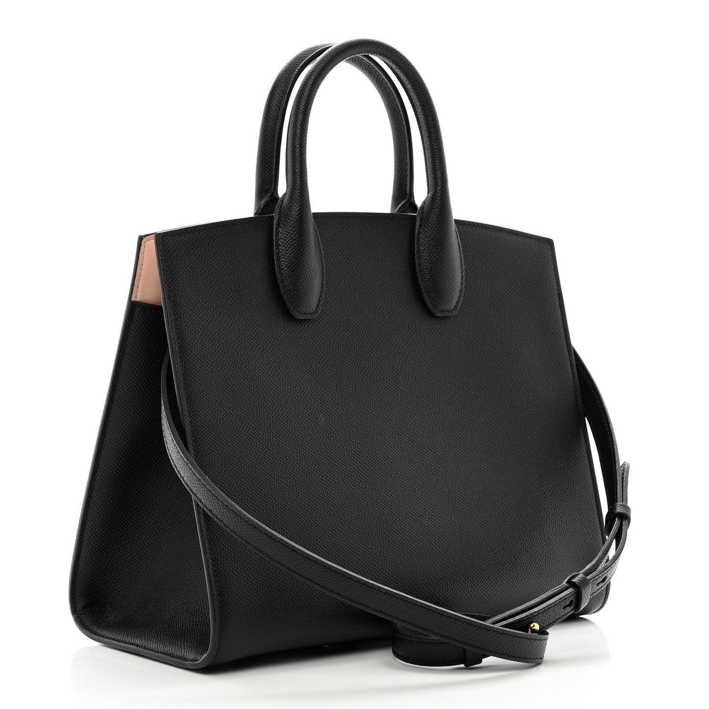 Hammered Calfskin The Studio Box Bag Black