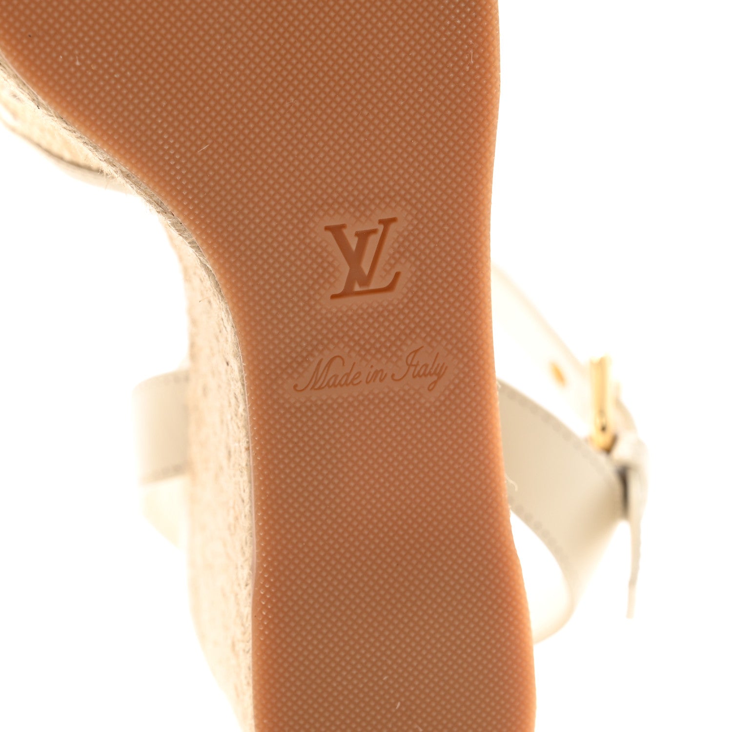 Louis Vuitton Canvas Monogram Starboard Espadrille Wedge Sandals 37 Beige White 8 of 10