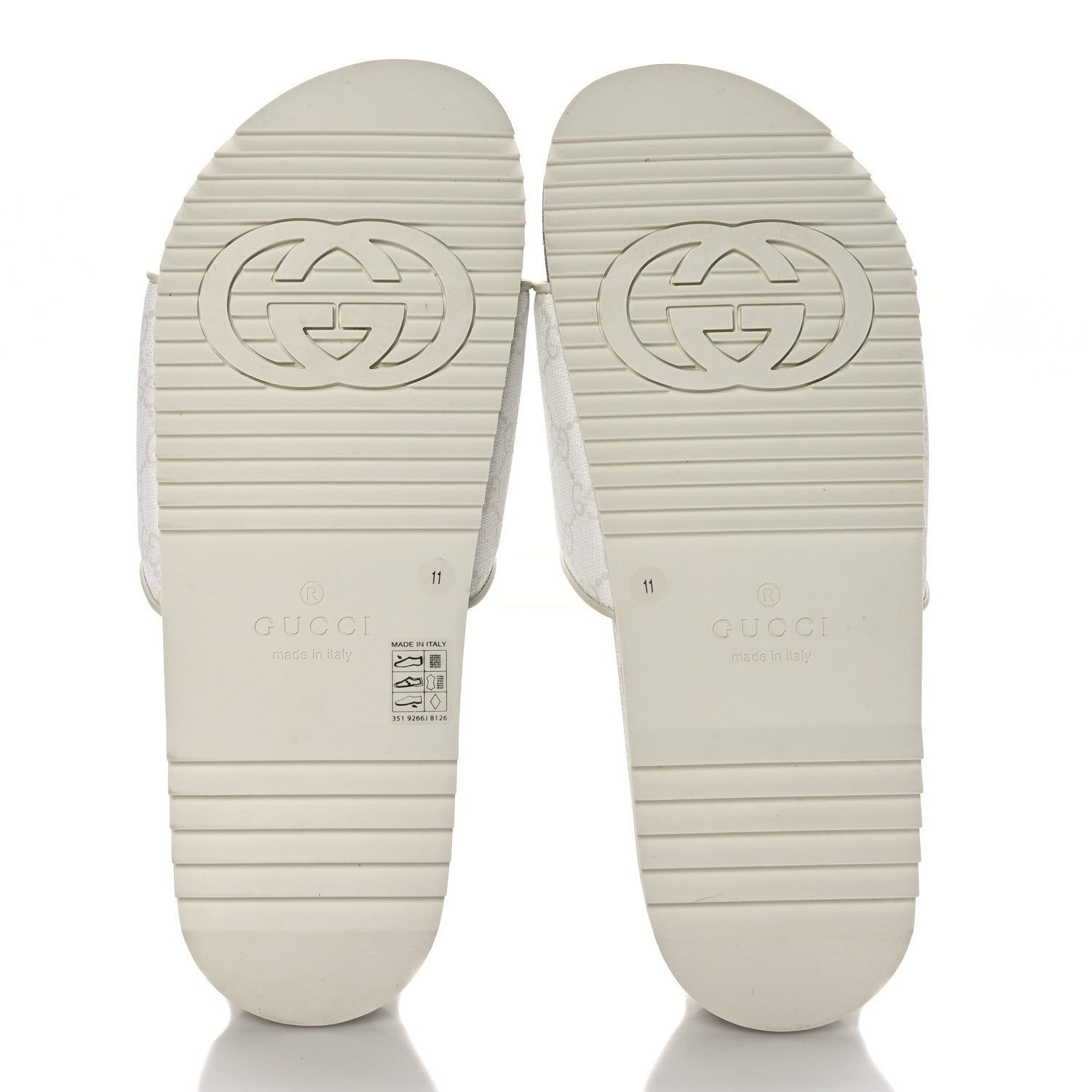 Gucci GG Supreme Monogram Demetra Mens Slide Sandals 11 White Mystic White 5 of 9