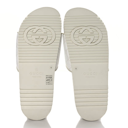 Gucci GG Supreme Monogram Demetra Mens Slide Sandals 11 White Mystic White 5 of 9