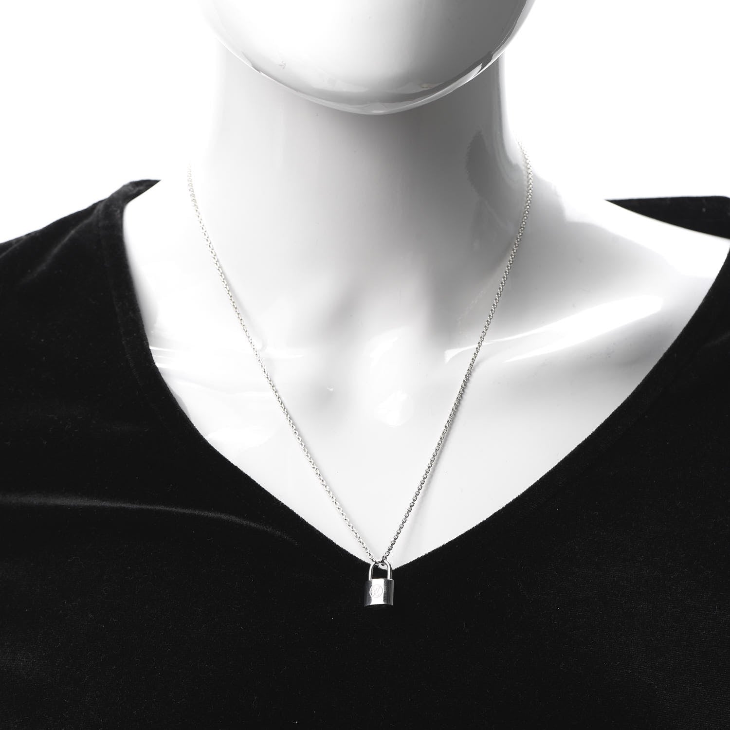 Louis Vuitton Sterling Silver Lockit Necklace 2 of 6