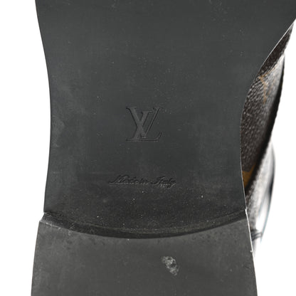 Louis Vuitton Calfskin Monogram Wonderland Flat Ranger Boots 37.5 Black 6 of 8