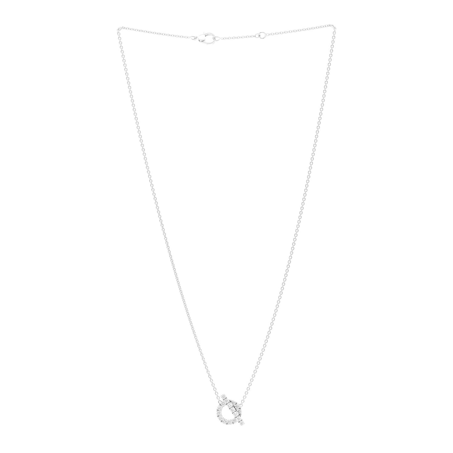 18K White Gold Diamond Finesse Pendant Necklace