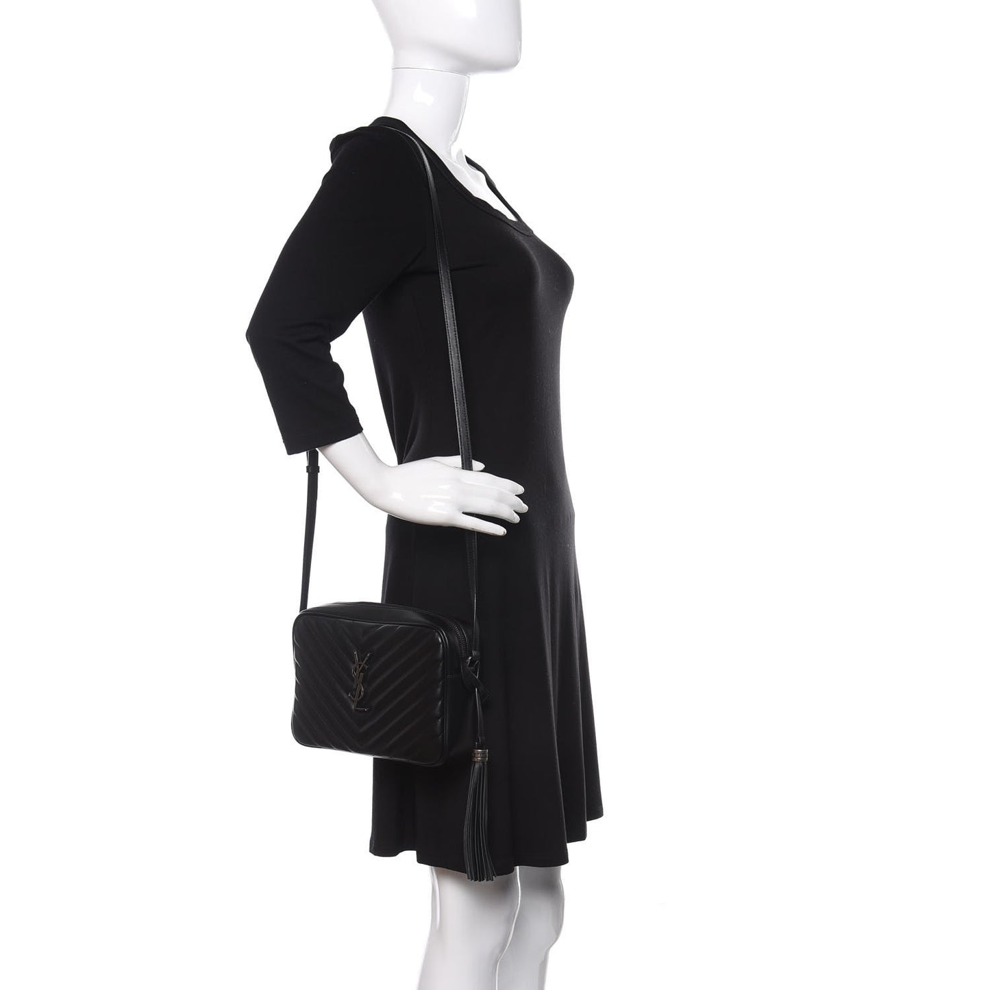 Calfskin Matelasse Monogram Lou Camera Bag Black