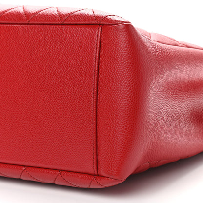 Chanel Caviar Quilted Grand Shopping Tote GST Red 9 of 11
