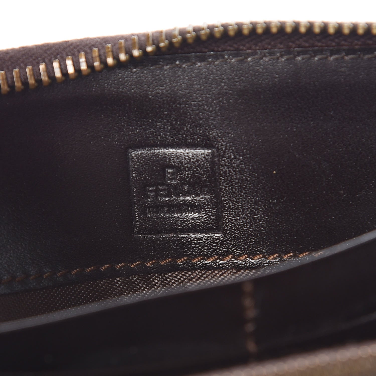 Fendi Zucchino Zip Around Wallet Dark Brown 6 of 10