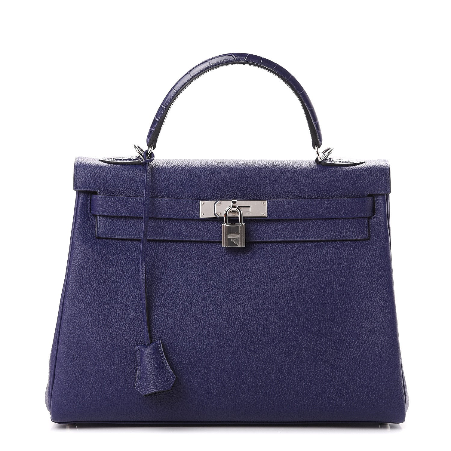 Hermes Togo Matte Alligator Kelly Retourne Touch 32 Bleu Encre 1 of 10