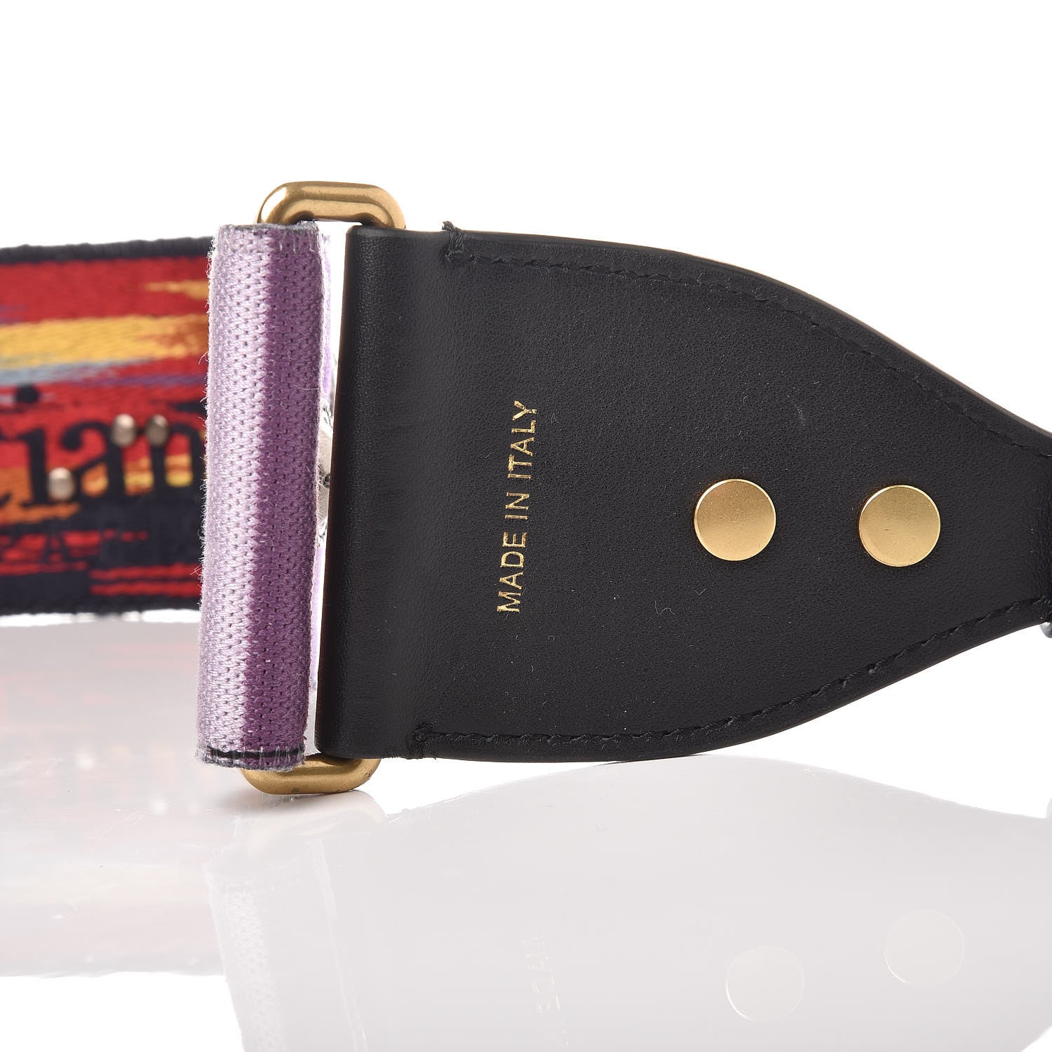 Christian Dior Canvas Embroidered Studded Rainbow Shoulder Strap 4 of 5