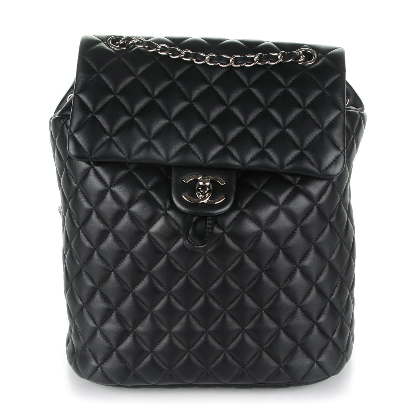 Lambskin Quilted Large Urban Spirit Backpack Black