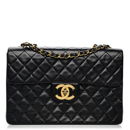 Chanel Lambskin Quilted XL Jumbo Single Flap Black 1 of 7