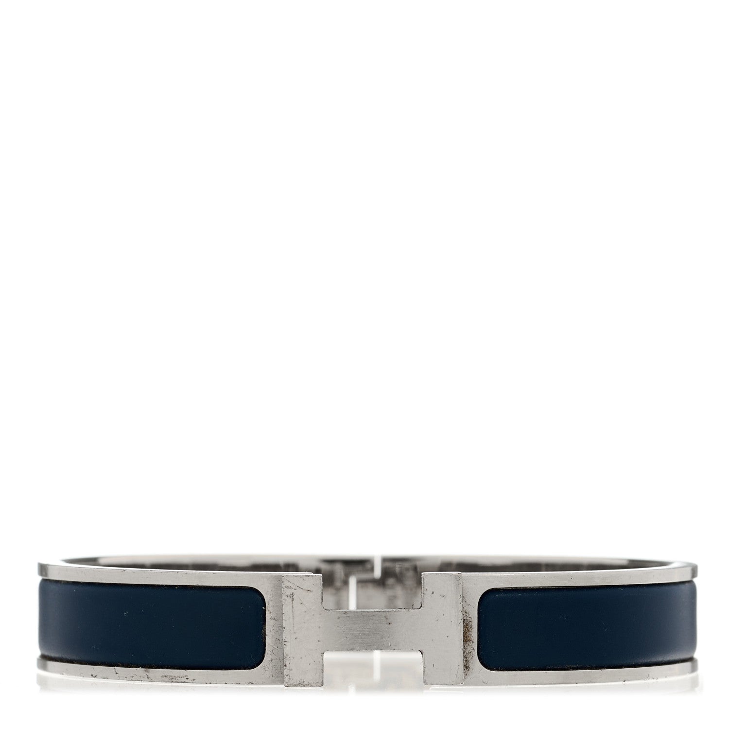 Hermes Matte Enamel Narrow Clic Clac HH Bracelet T5 Bleu Biarritz 1 of 4