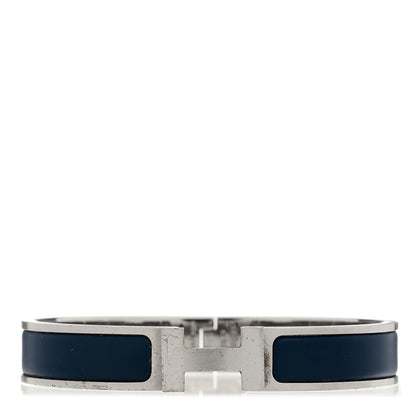 Hermes Matte Enamel Narrow Clic Clac HH Bracelet T5 Bleu Biarritz 1 of 4