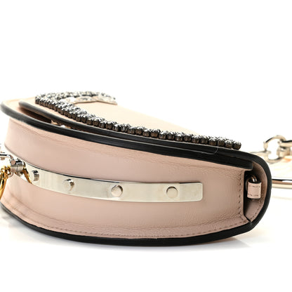 Chloe Calfskin Crystal Embellished Small Nile Bracelet Minaudiere Bag Cement Pink 5 of 8