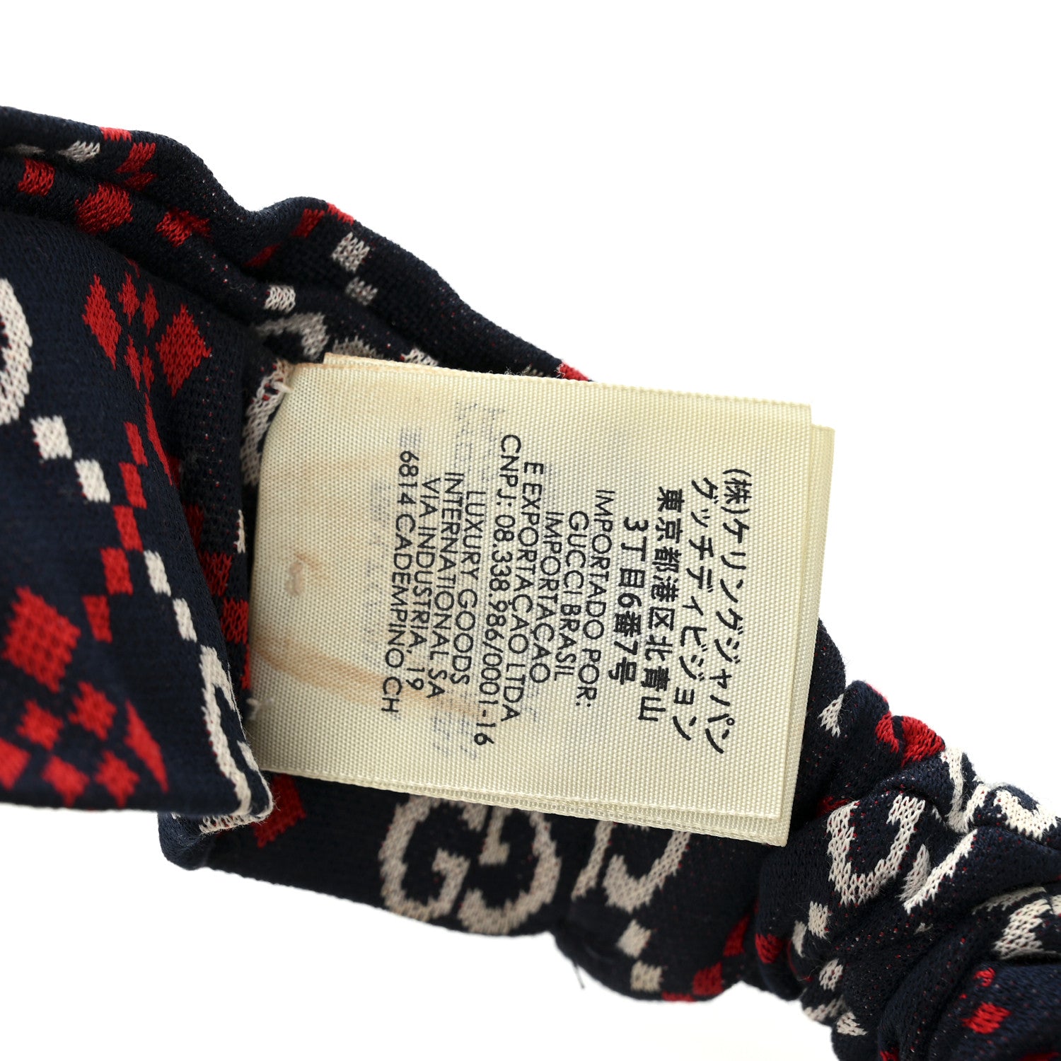 Gucci Cotton GG Ginny Headband S Blue Red 5 of 5