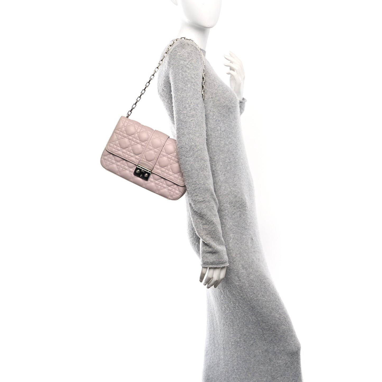 Lambskin Cannage Medium Miss Dior Flap Light Pink