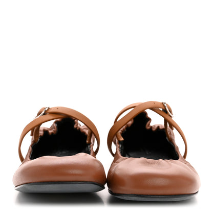 Hermes Nappa Calfskin Jolly Ballerina Flats 38 Gold Naturel 3 of 10