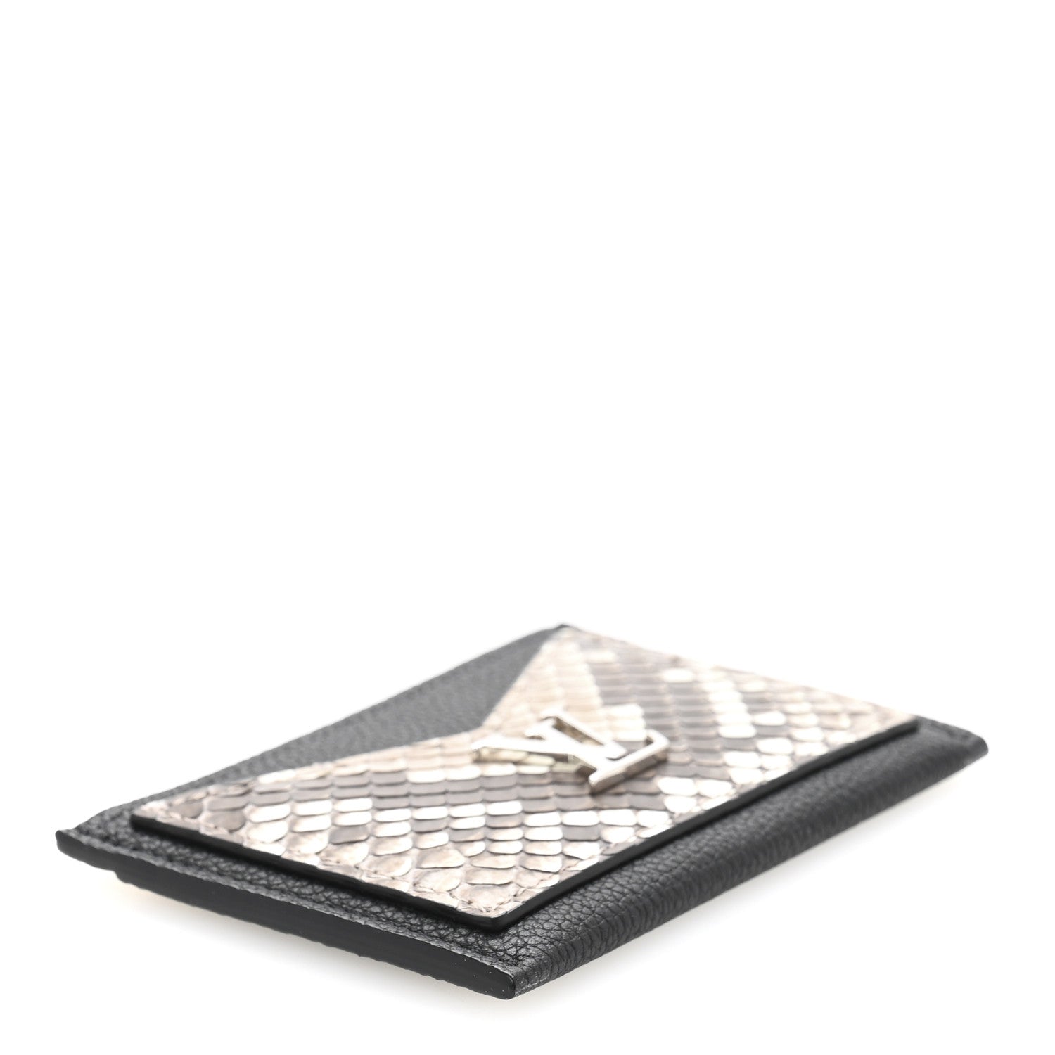 Louis Vuitton Snakeskin Lockme Card Holder Black 4 of 10