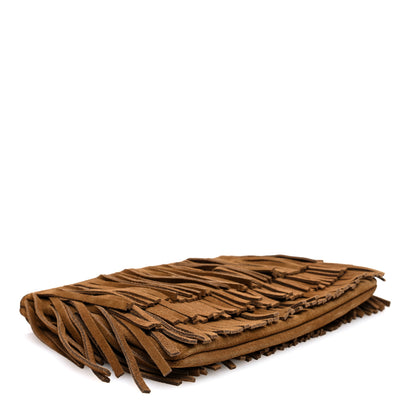 Saint Laurent Suede Fringe Medium Clutch Light Ocre 4 of 7