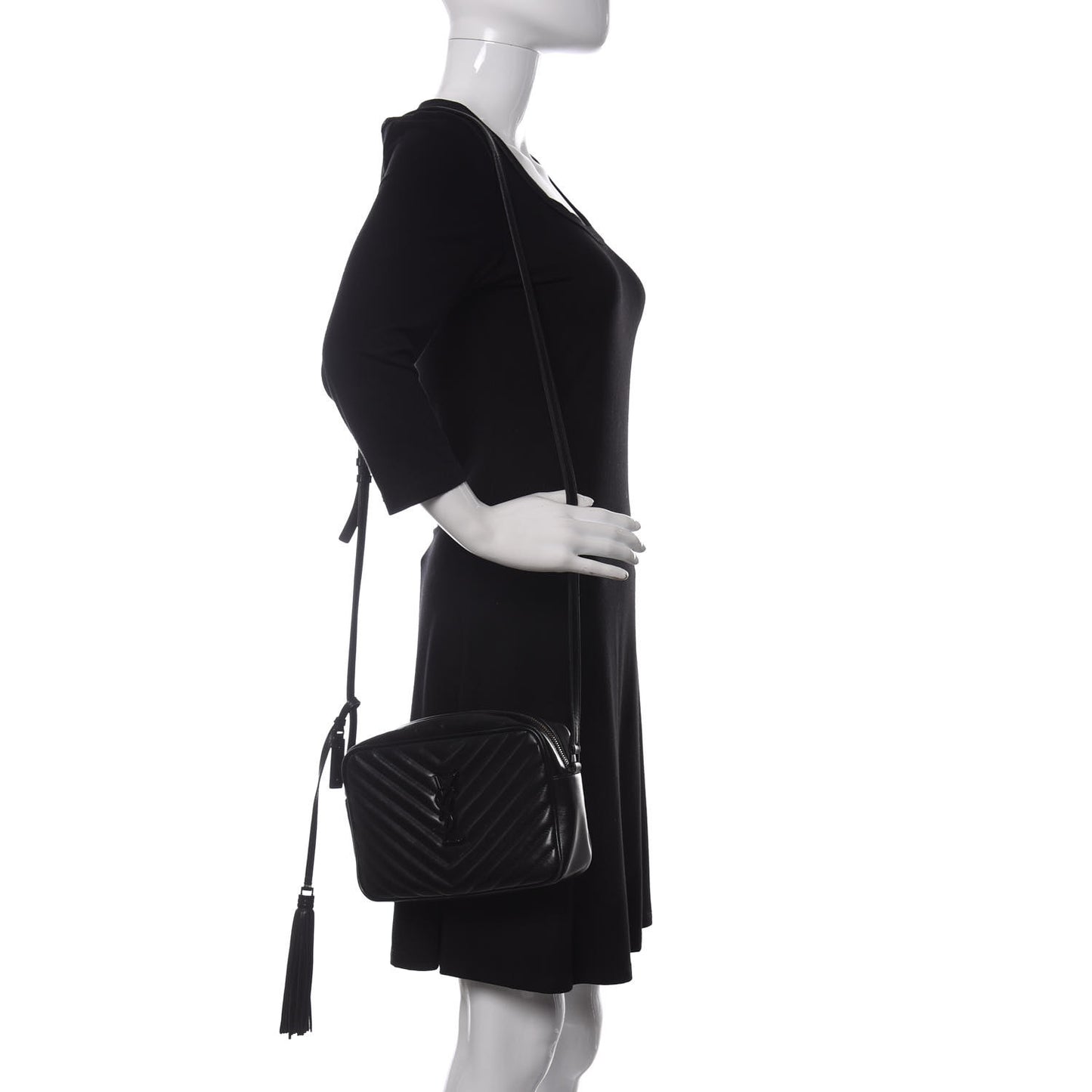 Calfskin Matelasse Monogram Lou Camera Bag Black