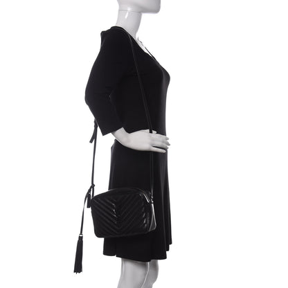 Saint Laurent Calfskin Matelasse Monogram Lou Camera Bag Black 2 of 15