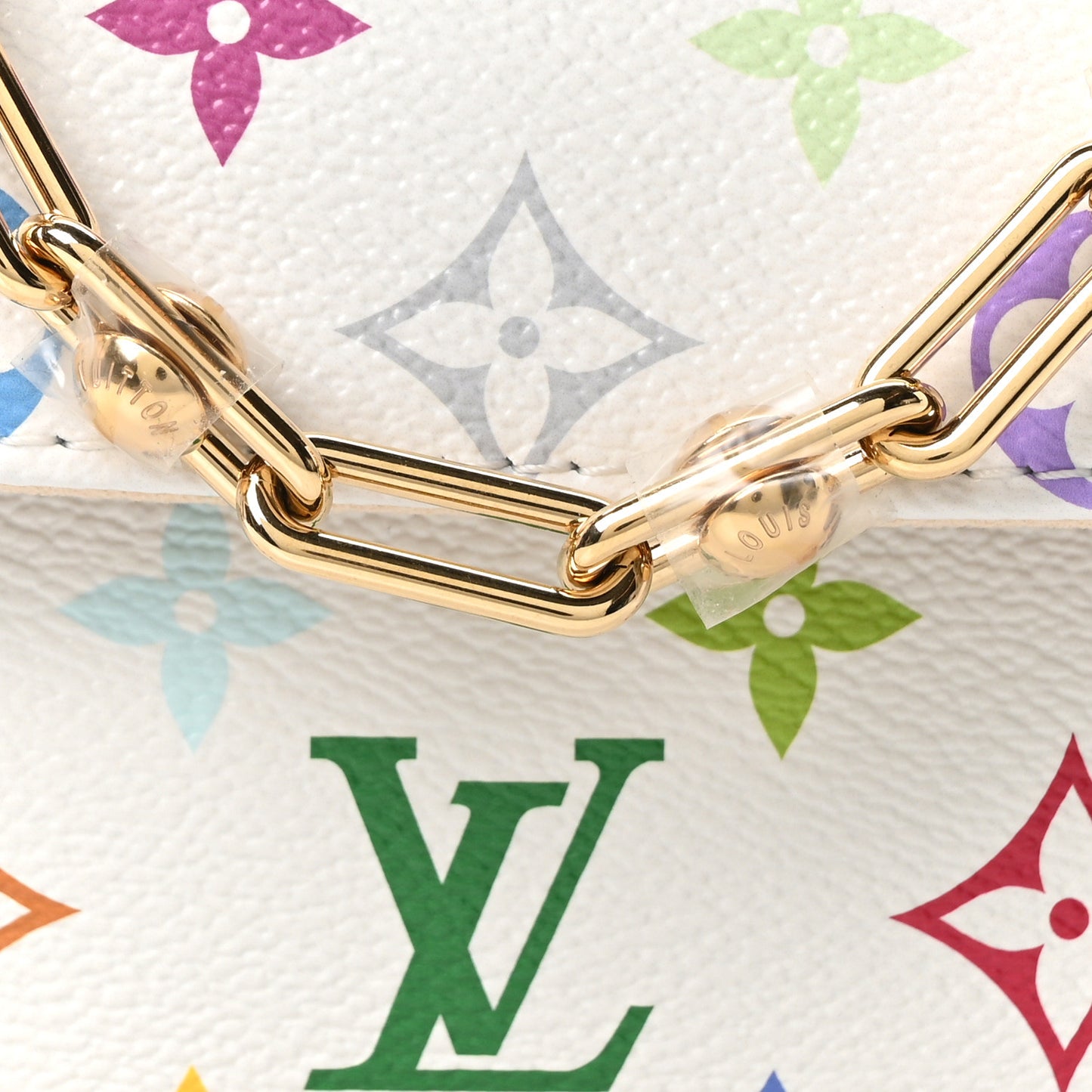 LV X TM Monogram Multicolor Ivy Wallet On Chain White