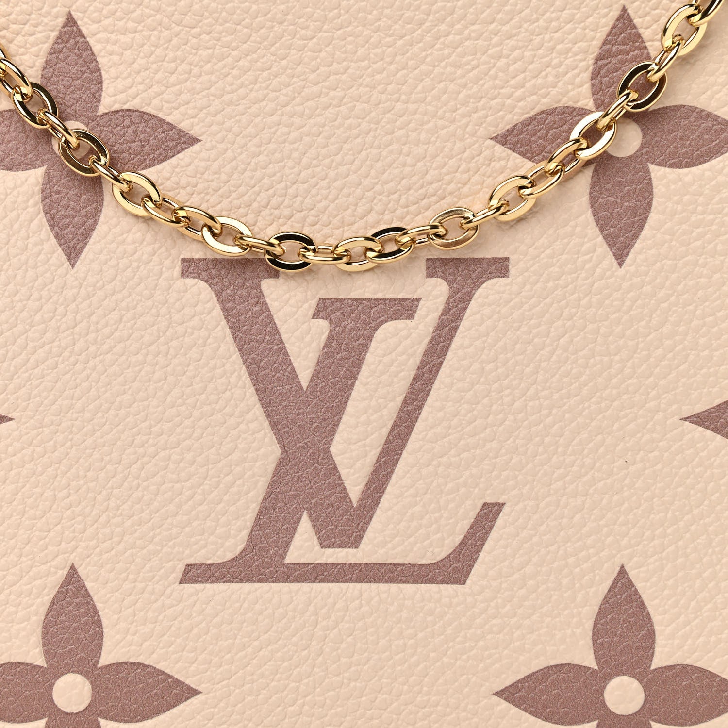 Louis Vuitton Empreinte Monogram Giant Double Zip Pochette Creme Bois De Rose 9 of 11